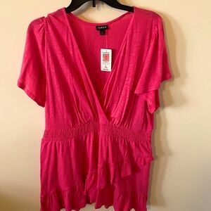 Torrid Pink Size 2 Ruffle Blouse